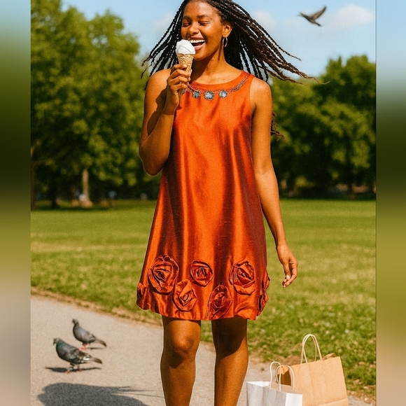 Sateen A-line dress - Picture 8 of 8